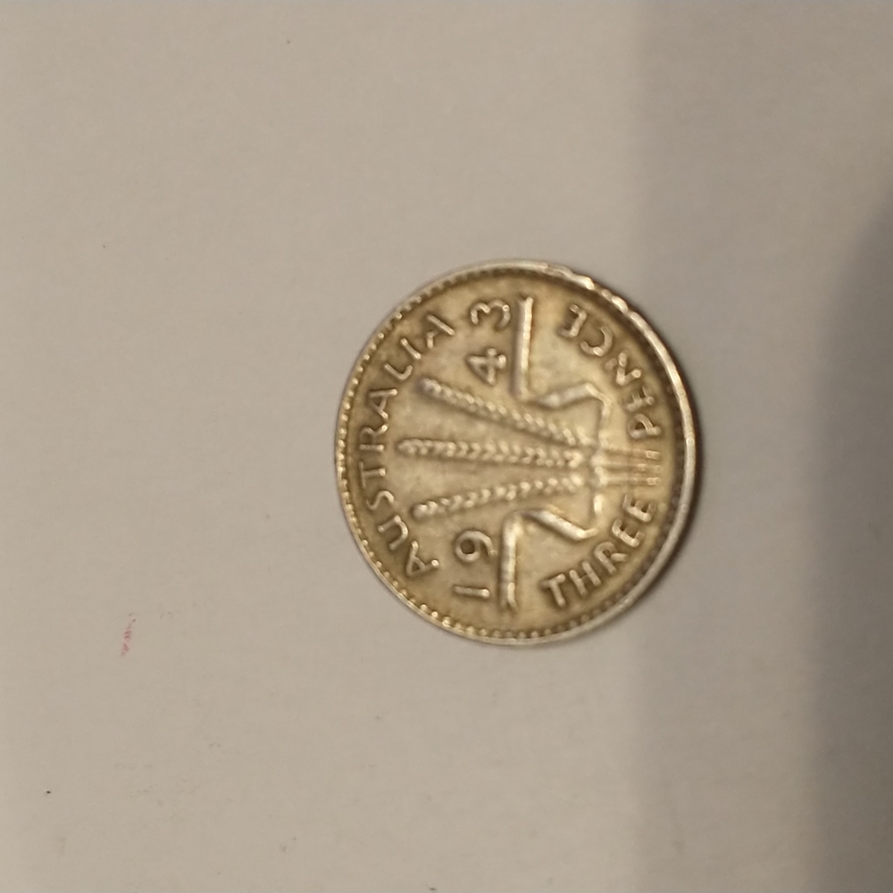 1943 Australian Threepence silver coin